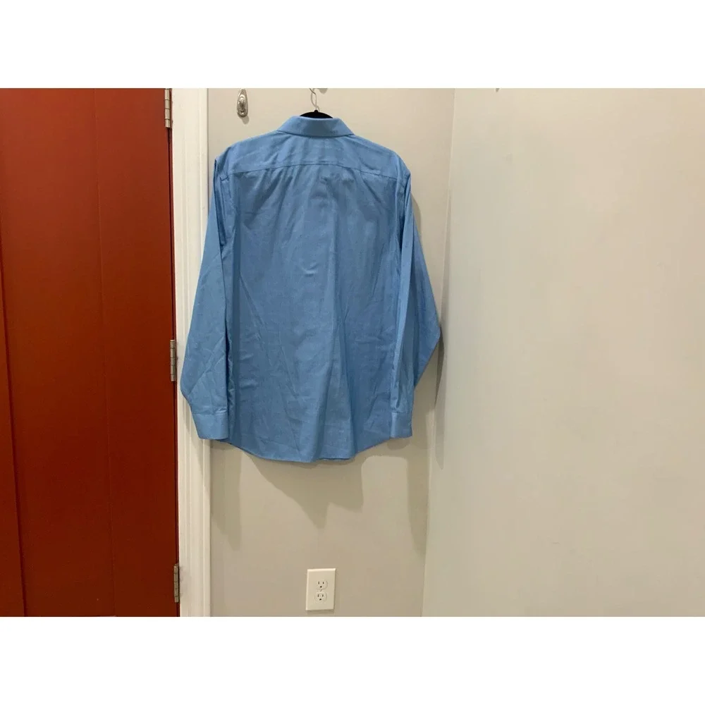 Banana Republic Mens XL Non-Iron Tailored Slim Fit Blue Cotton Dress Shirt